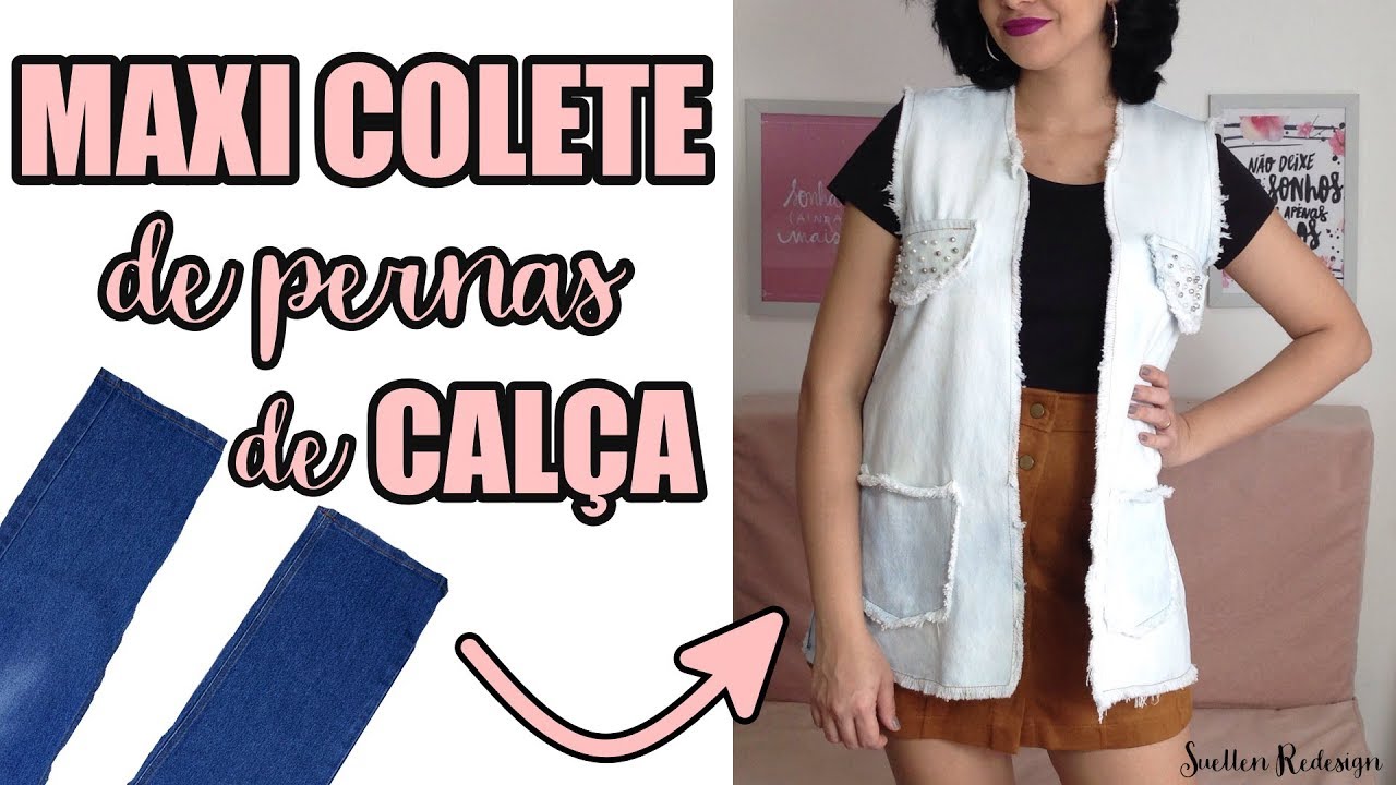 colete com calça jeans