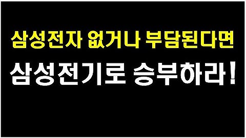 [삼성전기] 삼성전자 대체주, 삼성전자 부담된다면 삼성전기로 승부.