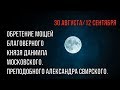 12 сентября именины Даниила и Александра. Князя Даниила Московского. Александра Свирского(Текст)2019