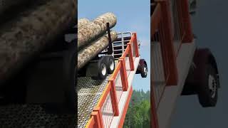Day In The Life Of A Dummy: Log Truck Driver | Beamng-Fun #Shorts