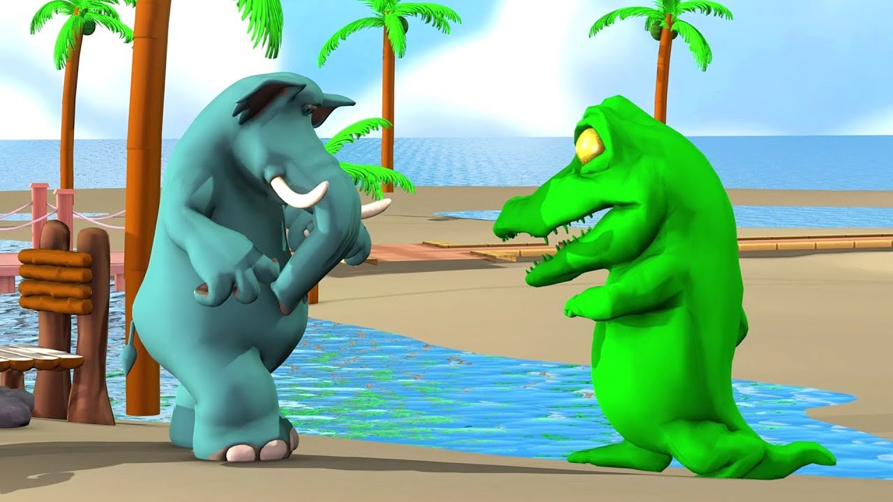 Dessin Animé Avec Un Crocodile