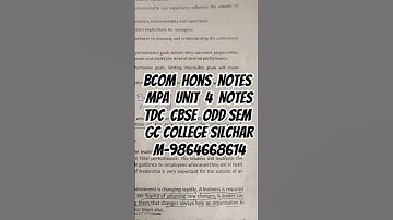 Management Principles & Application Unit 4 Notes 2024 Bcom Hons 3 Sem Notes | #shorts #youtubeshorts