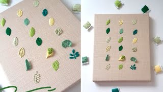 تعلم التطريز للمبتدئين: تطريز ورق الشجر hand embroidery for beginners: 18  types of leaves | 2021