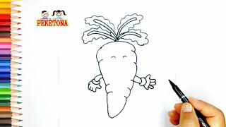 Dibujando ZANAHORIA CON OJOS  🥕🥗🐰🖌️ 🎨 ❤️🥕🥕🥕