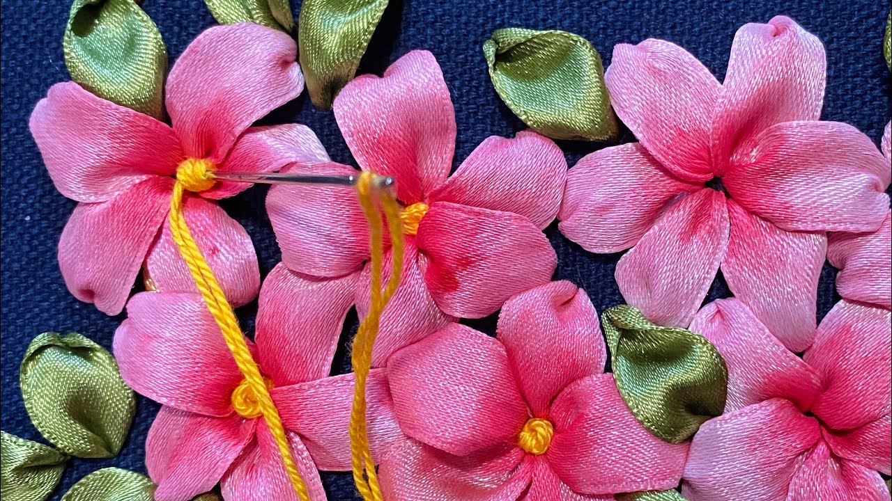 How to make easy flower basket ribbon embroidery by Bravo’s Ribbonry