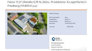Büro-, Produktions- Lagerfläche In Friedberg Mit Faktor 17,27 Rendite 5,79 %
