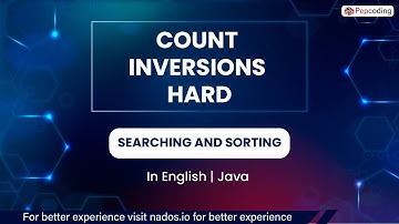 Count Inversions Hard  Module  Searching And Sorting  In English  Java  Video 14