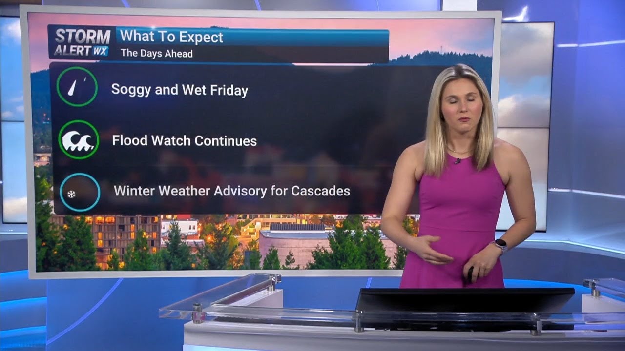 More rain expected Friday as Western Oregon flood watch continues - YouTube