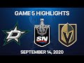 NHL Highlights | 3rd Round, Game 5: Stars vs. Golden Knights - Sep 14, 2020