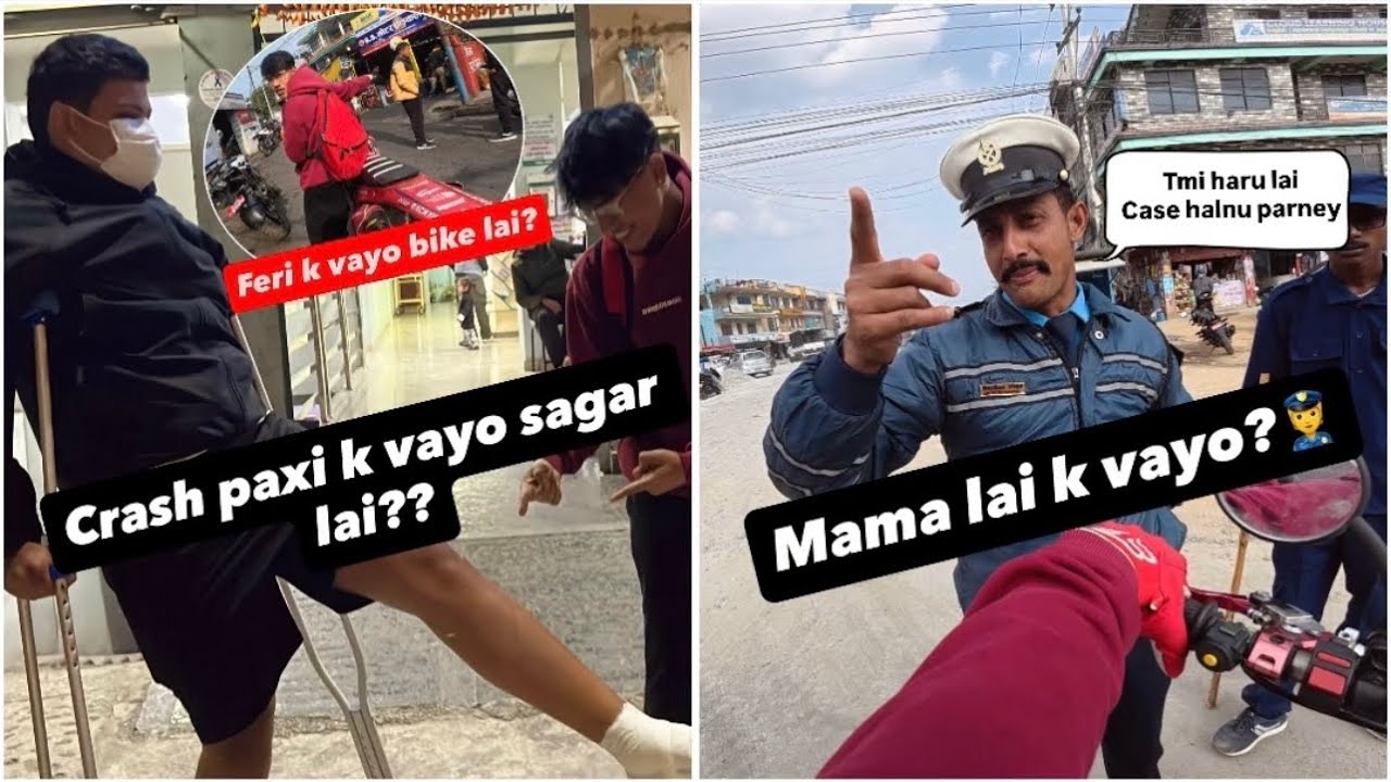 Crash paxi k vayo sagar lai? Friendly Mama👮// Feri k vayo Chinese bike lai??