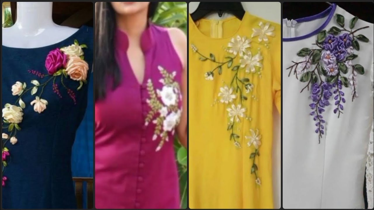Trending Latest Ribbon Embroidery dress Designs| New Ribbon Embroidered  Dress Designs2024 - YouTube