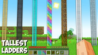 Where do lead NEW TALLEST LADDERS in Minecraft? HIGHEST LADDERS of DIAMOND vs RAINBOW vs DIRT!