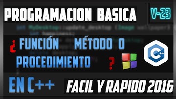 ¿ Función Método o Procedimiento ? ▌ Diferencias ▌ Programación basica en C++ 2017 HD
