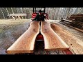 Пилим Огромный Белый Дуб на Ленточной Пилораме. Milling a Huge While Oak Log with WoodMizer LX55