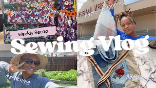 Sewing vlog | Frocktails fabric shopping | Gardening
