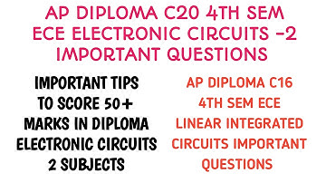 AP DIPLOMA C20,C16 ECE 4TH SEM ELECTRONIC CIRCUITS 2 SUBJECT IMPORTANT QUESTIONS|