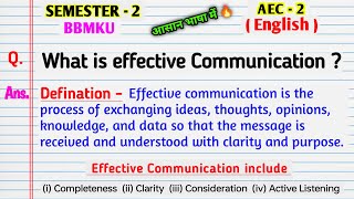 Celebrity What is Effective Communication ? barriers of effective communication।। AEC 2 english vvi questions Net Worth