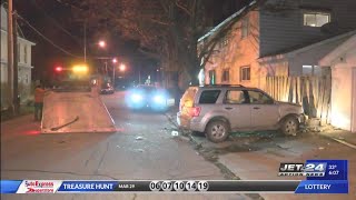 Driver seriously injured after crashing into fence