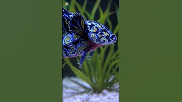 Stunning Mixed-Color Starry Night Axolotls | Beautiful Axolotl Swimming in Vibrant Colors#shorts