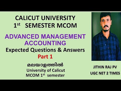 M.com Advanced Management Accounting First semester Part 1 Expected Question Analysis