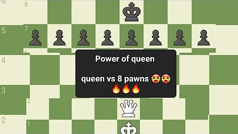 Queen vs 8 pawn ||Power  of  queen