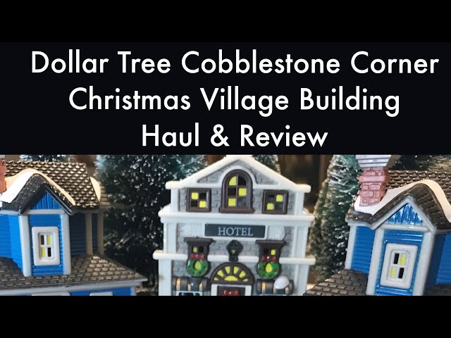 Dollar Tree Cobblestone Corner Christmas Village Haul & Review LED Christmas  Tree Underdark 