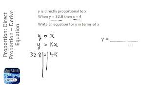 Proportion Direct Proportion Derive Equation Grade 4 - Onmaths Gcse Maths Revision