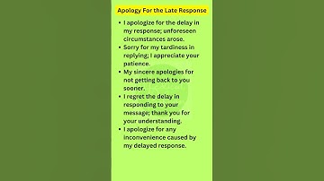 Apology For the Late Response #english #shorts