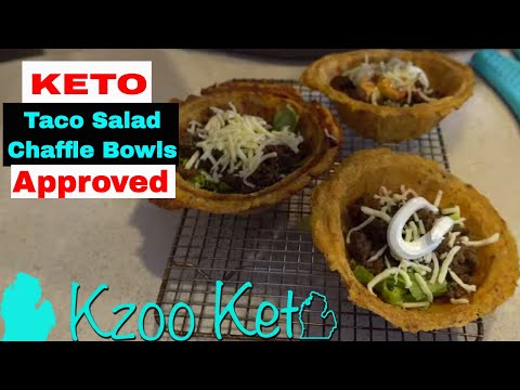 Keto Taco Salad Chaffle Bowl Recipe | 3 Ways | under 10 minutes