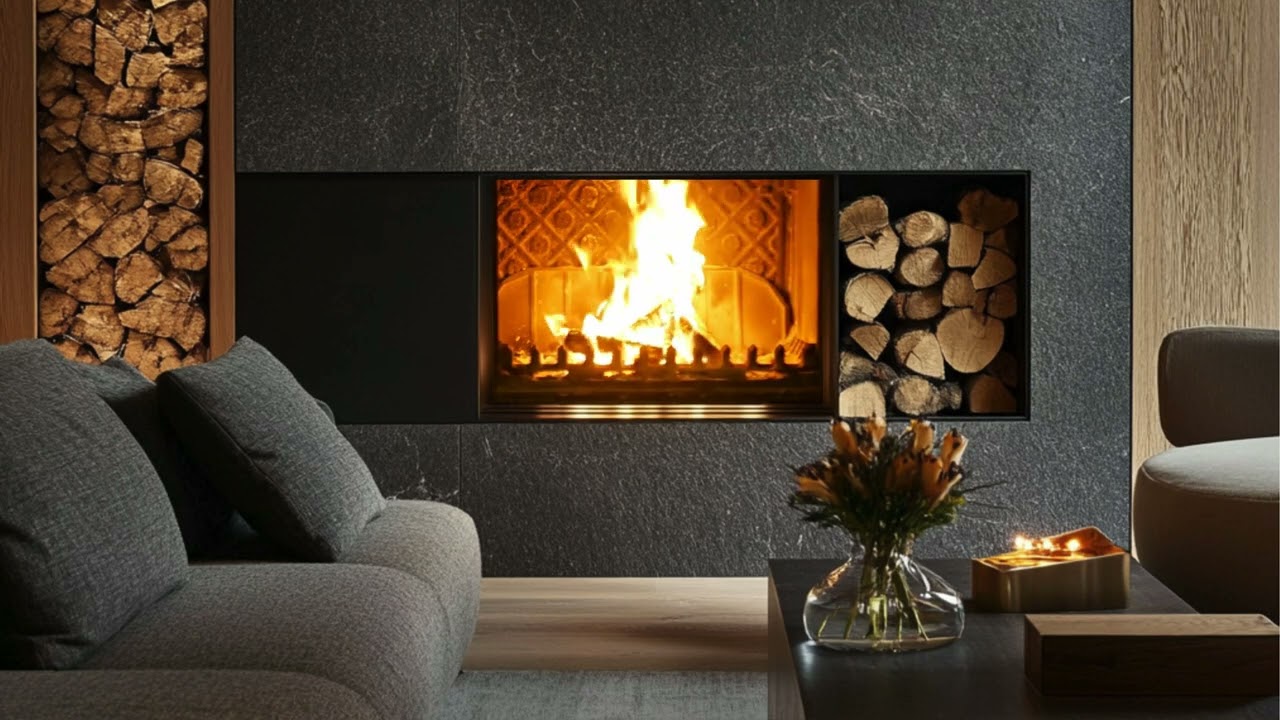 Cozy Home Ambience with Fireplace & Calm Music | Relax and Focus for Work or Study