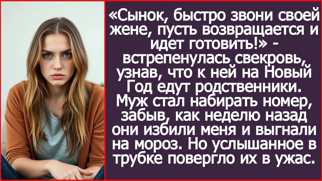 Звони жене, пусть возвращается и готовит!» Свекровь забыла, как они избили меня и выгнали на мор