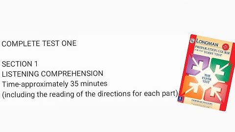Longman TOEFL COMPLETE TEST ONE Section 1 Listening Comprehension