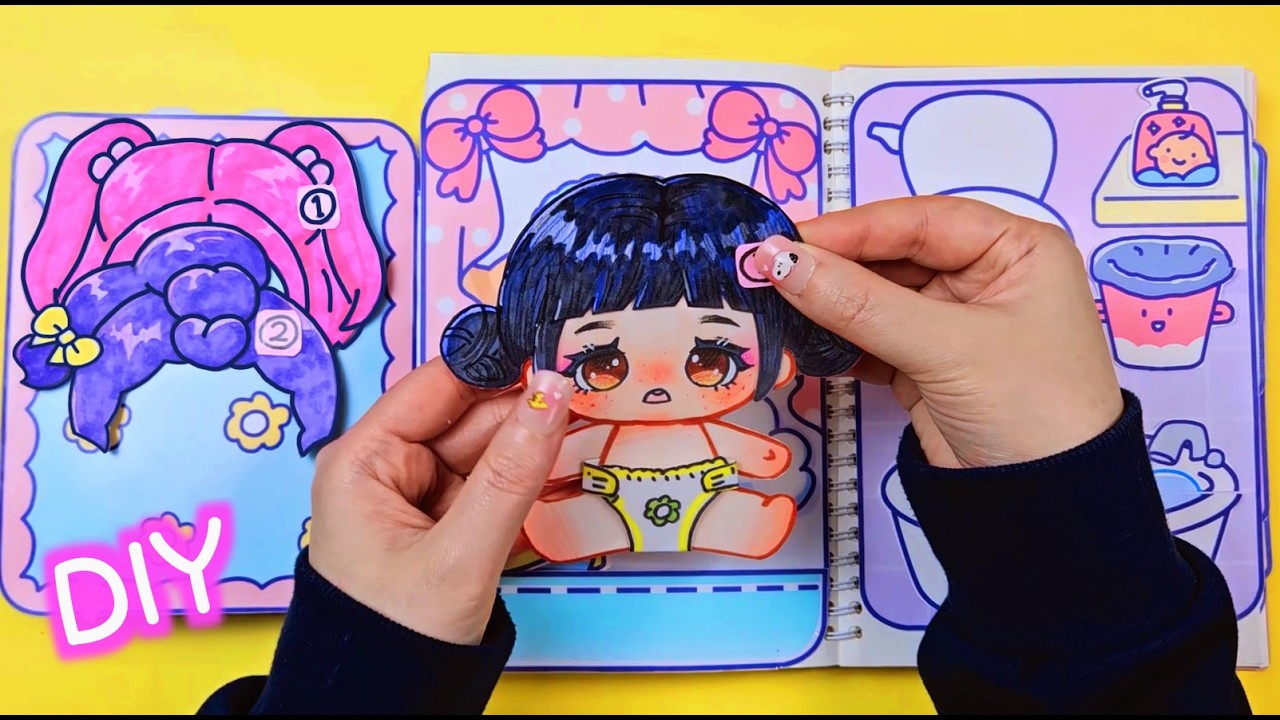 Kpop Demon Hunters Baby Care Dice Game Book #99nightintheforest #paperdiy #asmr #tutorial