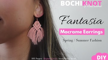 How to Macrame Boho-Chic Earrings with Beads | Beginner-Friendly Tutorial
