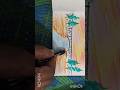 Easy drawing of the river and bridge#Tutorial#18