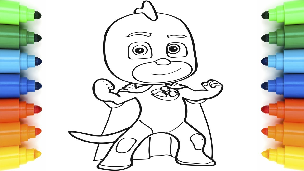 PJ Mask Coloring Pages Gekko Printable