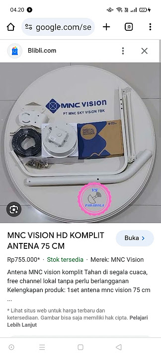 MNC VISION HD KOMPLIT ANTENA 75 CM UNBOXING HARCO ELEKTRONIK ELECTRONIC WARNA UNBOXING RP 9000000000