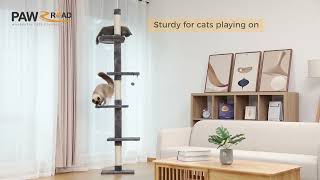 Endless Fun And Comfort Pawz Road Thick Sisal Up-To-Ceiling Cat Tower Amt0160Gy 