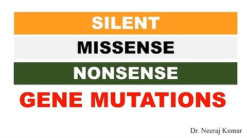 Silent, Nonsense & Missense Gene Mutations | Gene Mutations and their types | DNA mutations