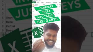 😲Easily Create Stylish Table With 3 keys | Excel Tips Tamil|💻Excel Hack #time2tech #exceltips #excel