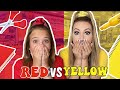 NO BUDGET ❤️ RED VS 💛 YELLOW BACK TO SCHOOL SHOPPING CHALLENGE!