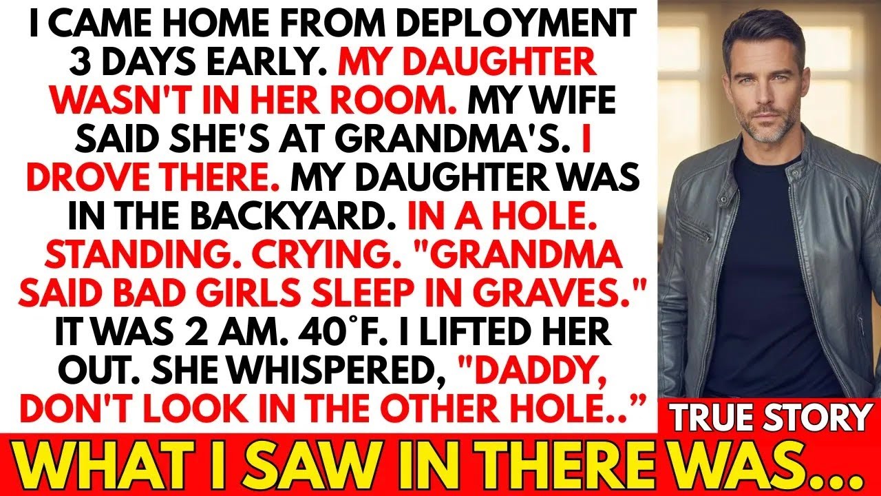 Came Home From Deployment Early  Daughter Was Standing in a Hole  ＂Don't Look In Other One ＂