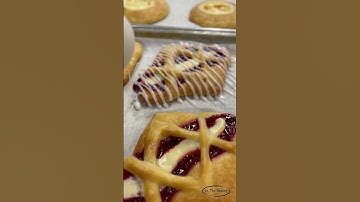 Raspberry & Cream Danish! #satisfying #madefromscratch #stepbystep #pastrychef #bakery #delicious