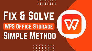 How To Fix And Solve Wps Office Storage | Easy Solution