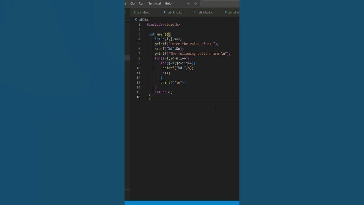 number-pattern-in-c-language-very-short-and-interesting-program-youtube