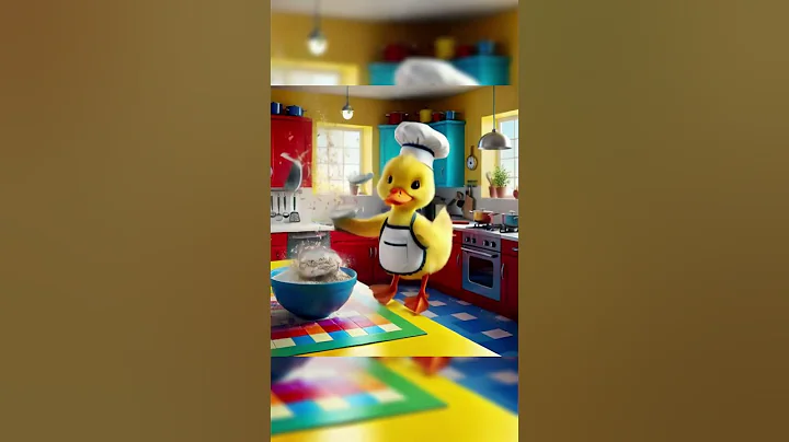 The Yellow duckling make bread hard work #cartoon #duck #yellowduck