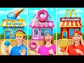 One Colored House Challenge | McDonald’s vs Ice Cream vs Donuts by Multi DO Smile