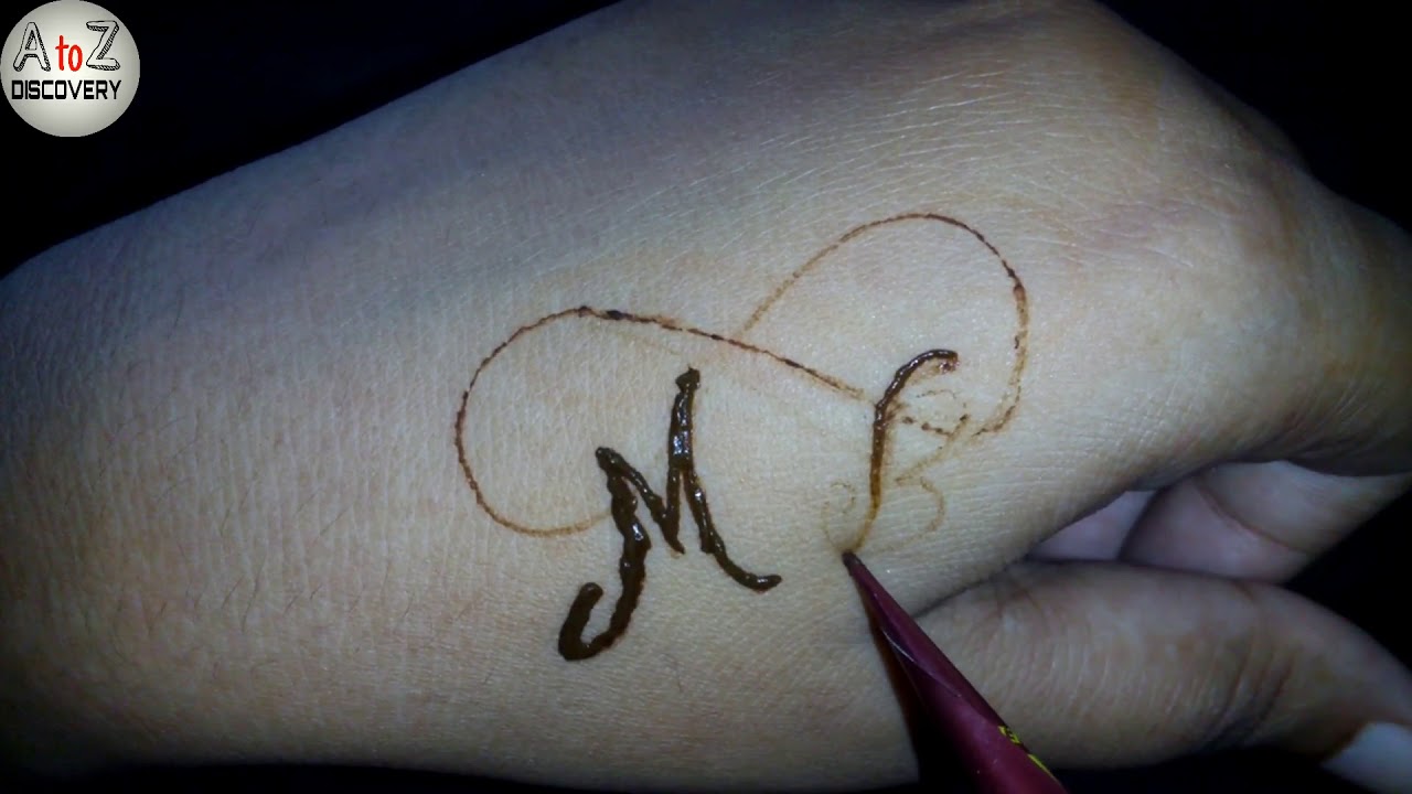 How to combine letter 'BM with infinity' | Water proof tattoo of BM |  Mehndi/Henna tattoo of BM, image size:1280x720