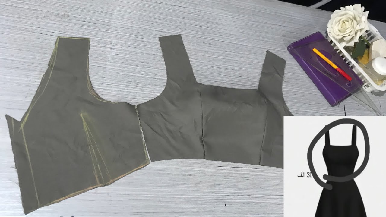 Sewing the top of the dress without using a pattern, size 38 