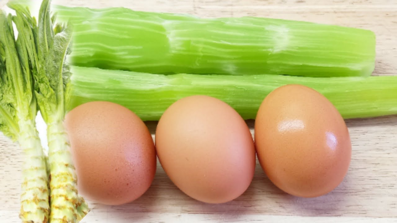 CARA MASAK SAYUR SELADA BATANG DAN TELUR CHINESE FOOD || ASPARAGUS LETTUCE RECIPE @humairah aryu